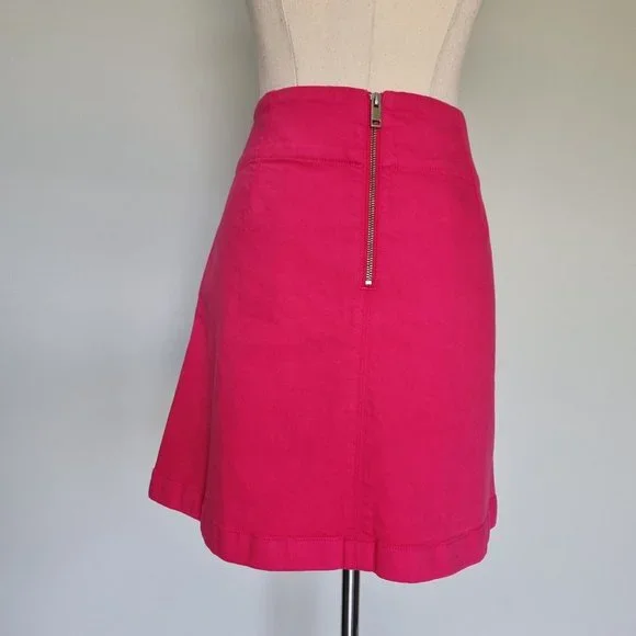 Country Road Hot Pink Cotton Faux Wrap A-Line Mini Skirt Y2K Size 10 - Picture 5 of 7